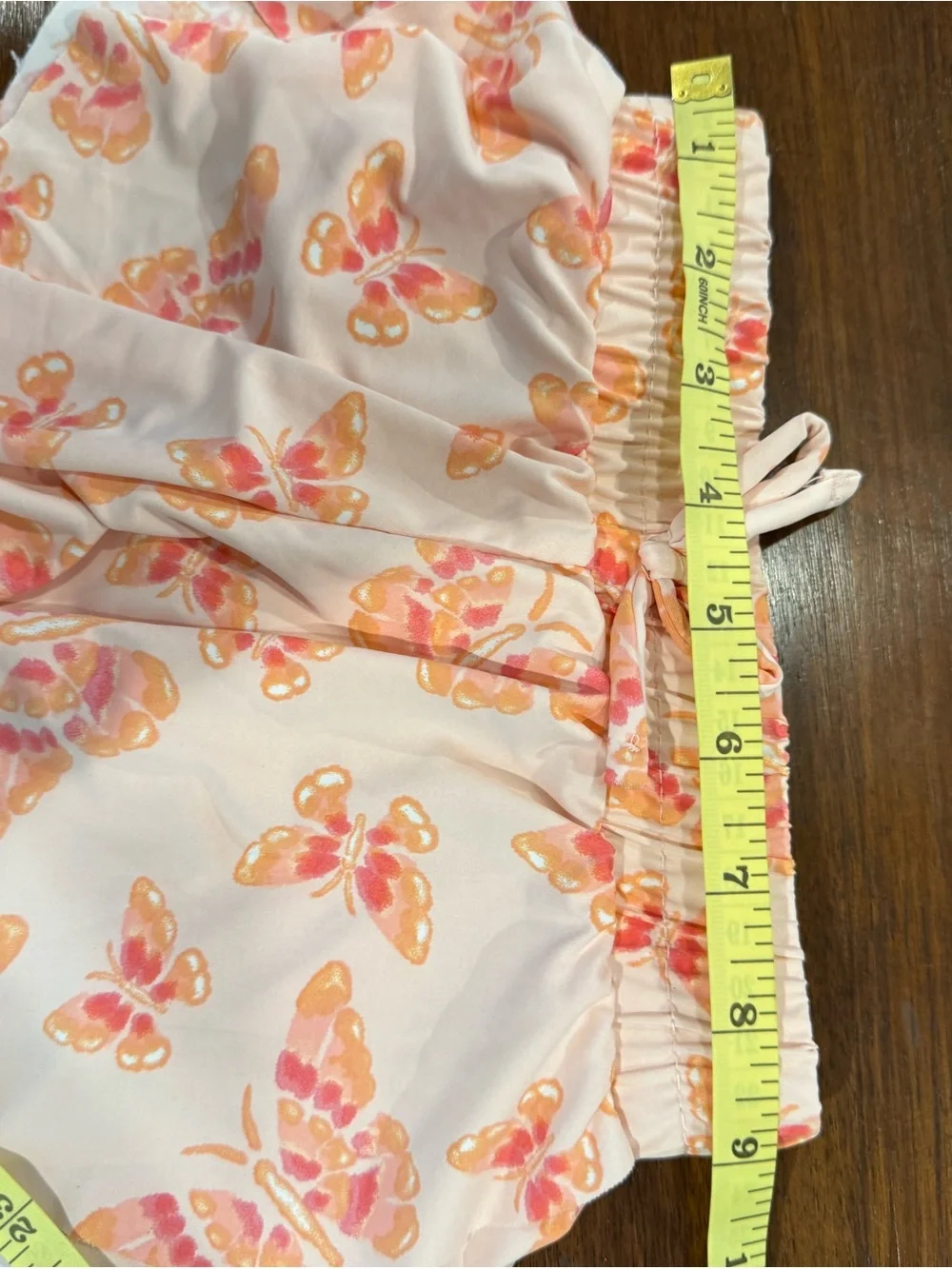 Girls Pink Butterfly Print Ruffle Skirt
